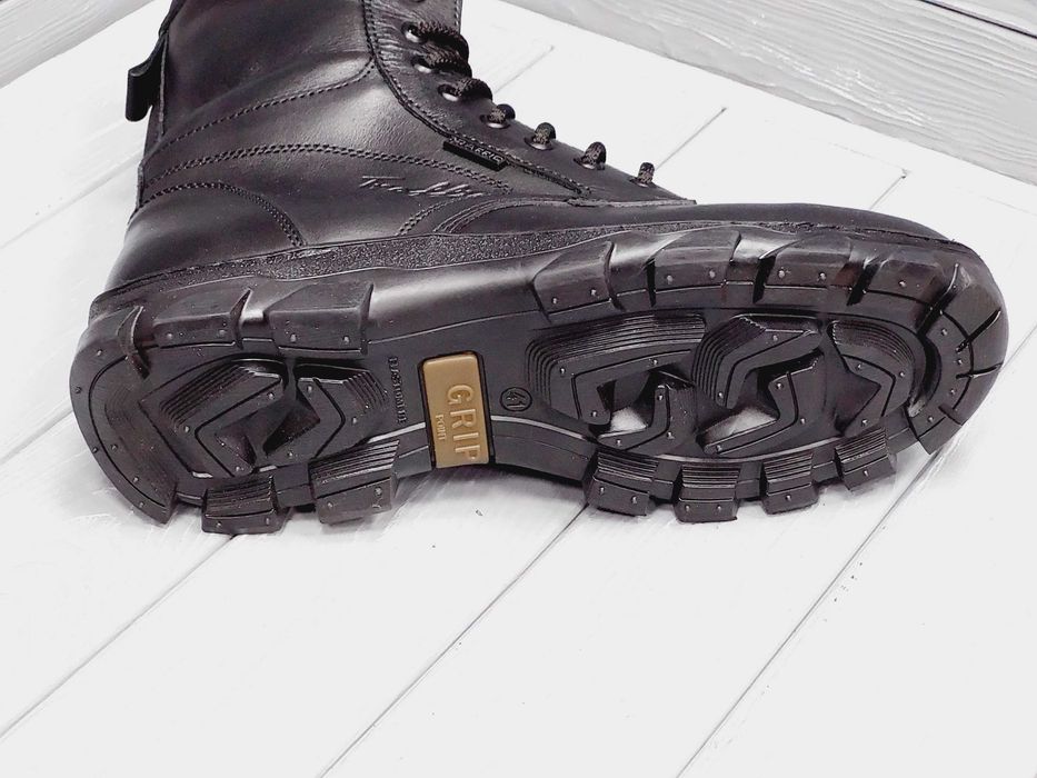 Кожаные мужские черные прошитые берцы демисезонные без меха осень!!!