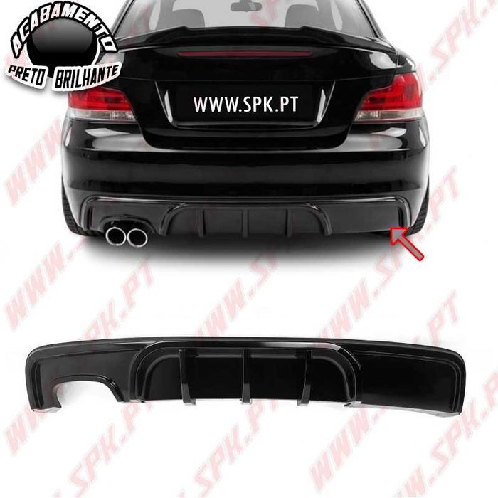 Difusor Traseiro - BMW E82 / E88 (07-13) - Preto Brilhante - Novo