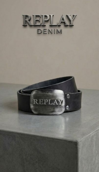 Ремінь чоловічий пояс оригінальний фірмовий шкіра replay італія p.100