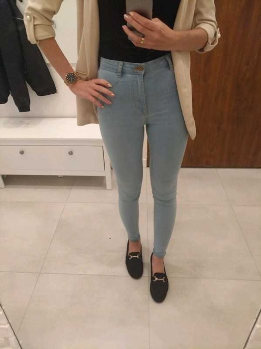 Rurki skinny z wysokim stanem high waist Pull&Bear 36 S