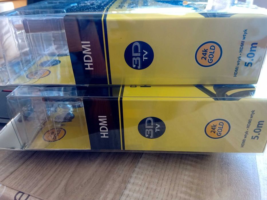 Kabel HDMI HD-4K. 5 metrów! Złocone wtyki, super jakość.