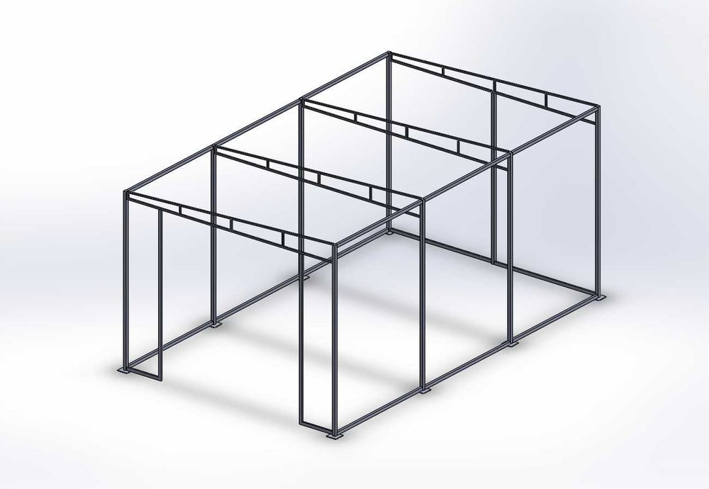 Konstrukcja stalowa garażu, hali 6mb x 10mb