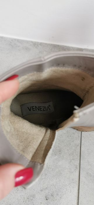 Venezia 37 skórzane botki buty damskie skóra naturalna na obcasie