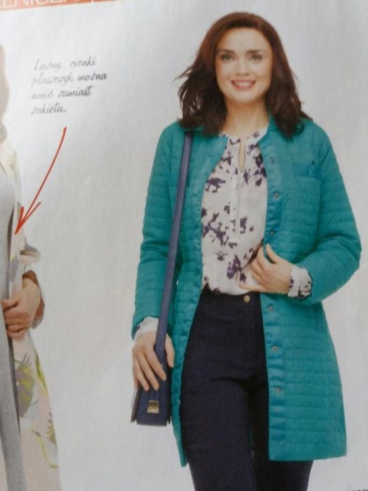 Pikowany Płaszczyk turkusowy