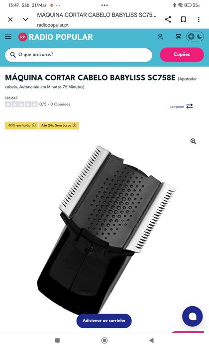 Maquina cortar cabelo Babyliss original nova selada
Fatura e garantia