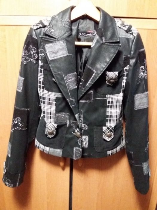 пиджак черный в стиле бохо печворк  женский