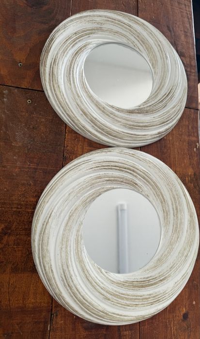 Conjunto de 2 espelhos decorativos – estilo rústico / boho