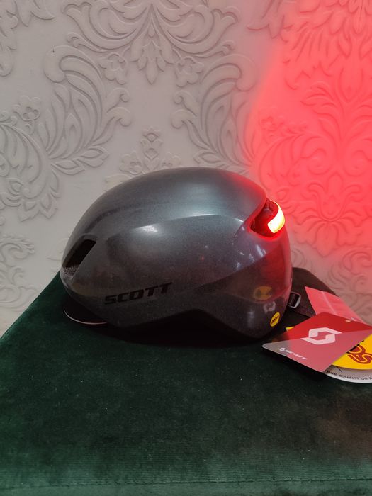 Kask Scott doppio plus led S nowy