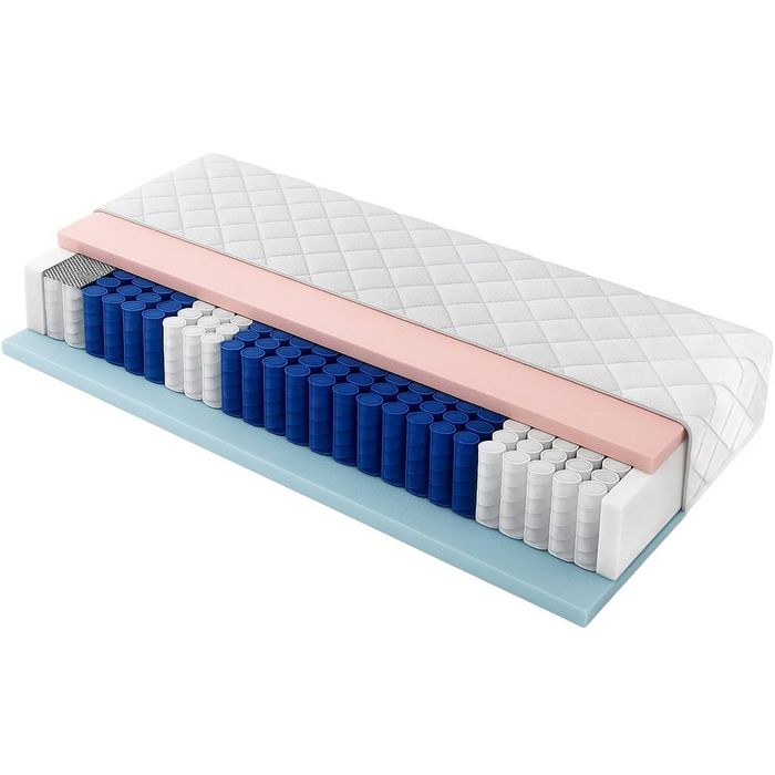 Materac sprężynowy kieszeniowy żelowy 100x200 24cm dwustronny H2+H3