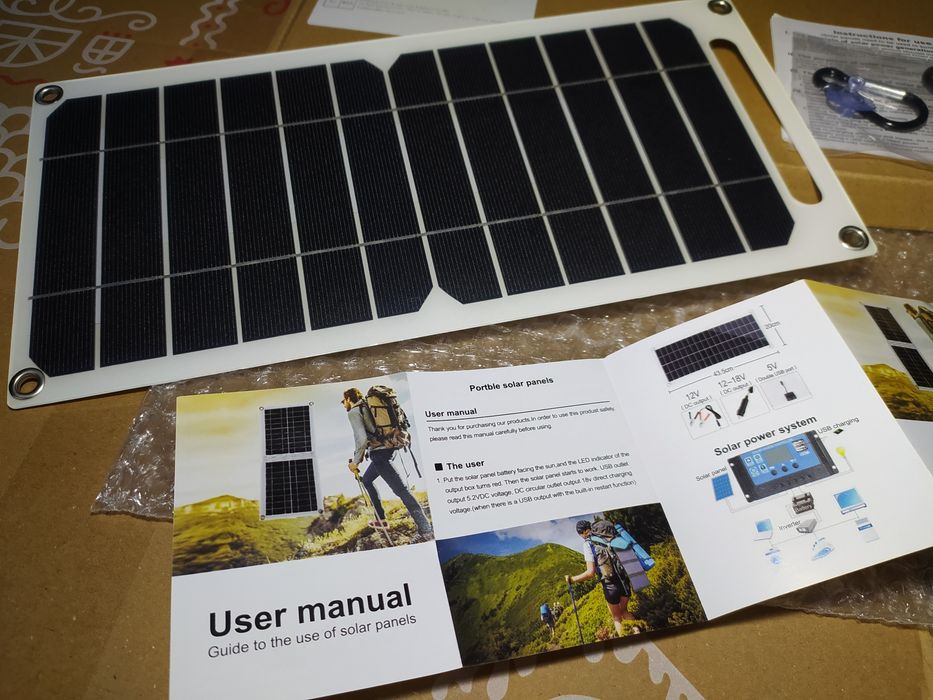 Портативная солнечная панель 30 Вт с USB 5v