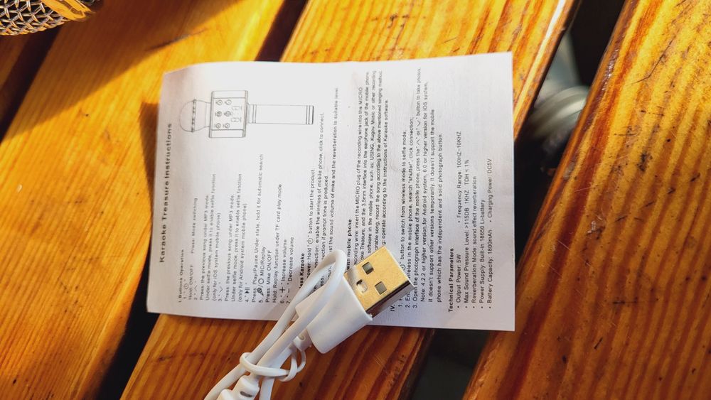 Mikrofon karaoke srebrny nowy USB Wster ws-858