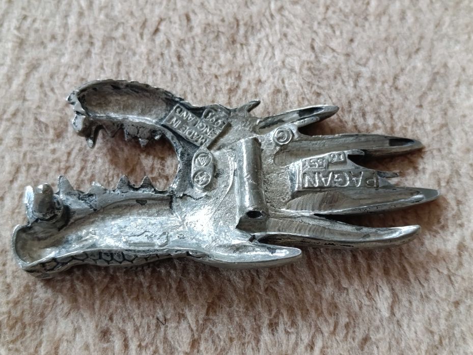 Stara klamra do paska Alchemy Gothic – metalowa, ciężka