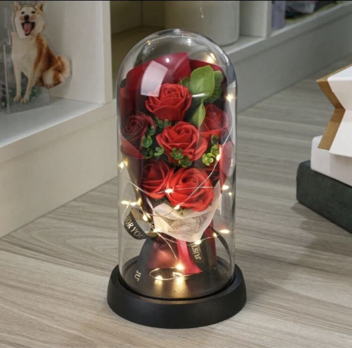 Wieczna róża na walentynki Led