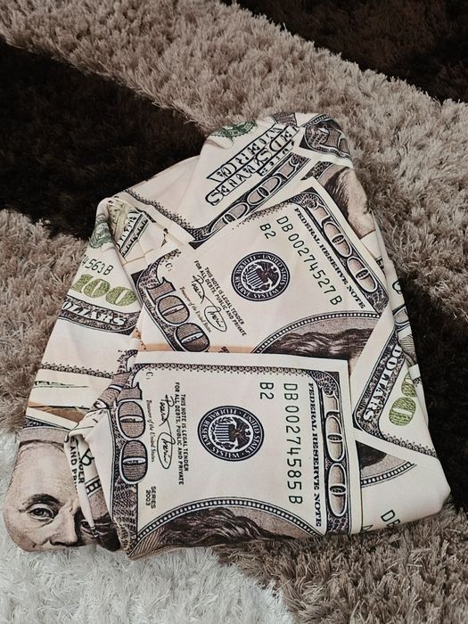 Nowa Bluza Męska L Money Dolar Allover Print Streetwear