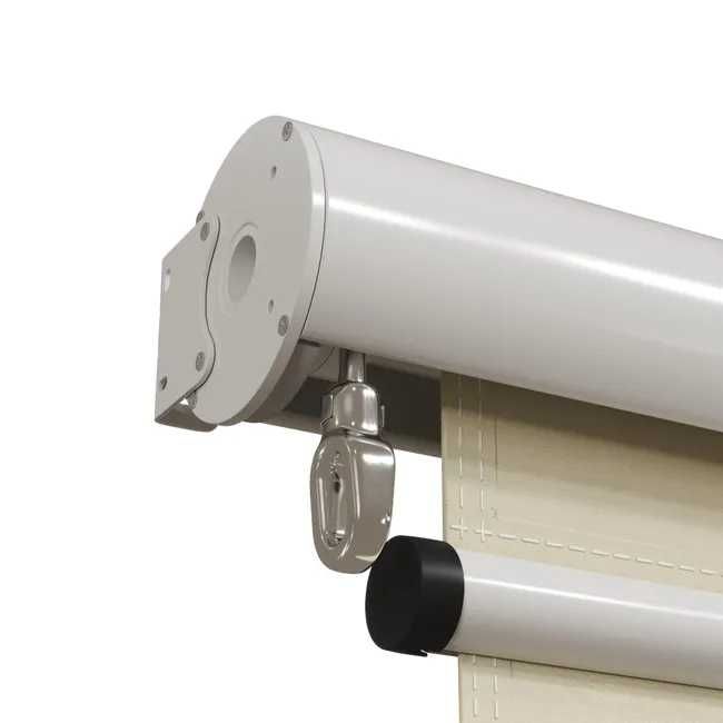 Toldo de tela plana com rolo manual semi-caixa branco 3mx2.5m liso bege Naterial Balcony