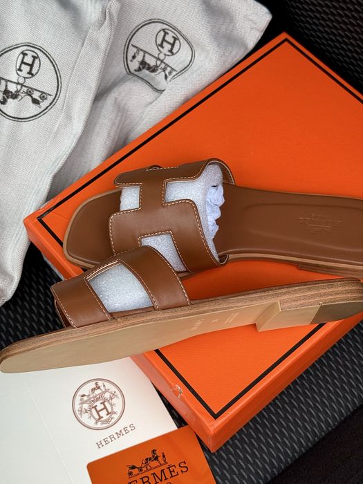 Шльопанці Hermes коричневі (37-40)