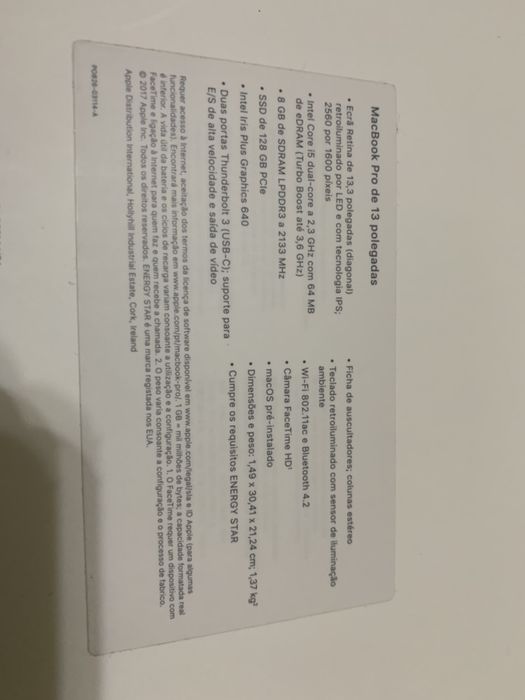 Apple MacBook Pro 13" - A1706- mid2017 (i5/8GB/128GB SSD)