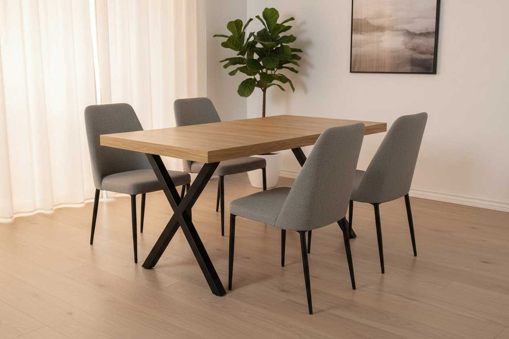 Stół rozkładany 140/240 LOFT „X” metalowe nogi|SALON|JADALNIA|KUCHNIA