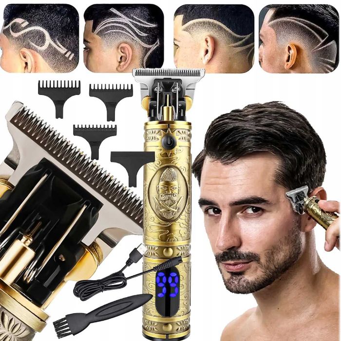 Maszynka do strzyżenia, trymer do brody VINTAGE styl retro boomers LCD