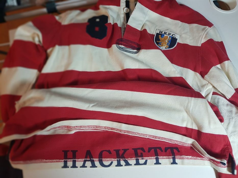 Polo rugby Hackett riscas manga comprida