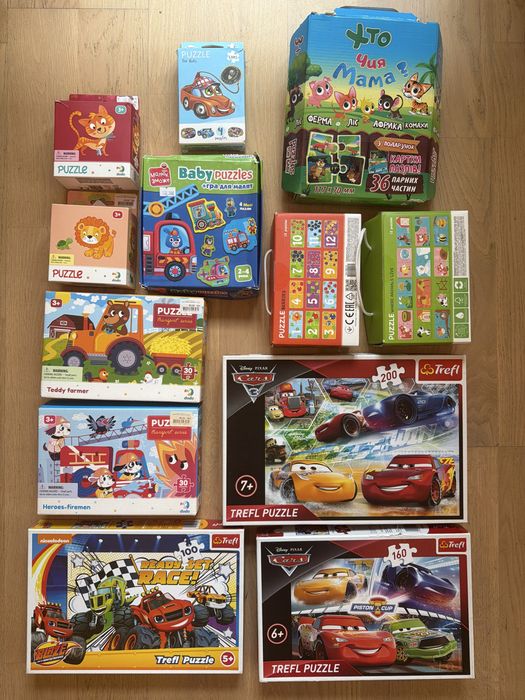 Великий набір дитячих пазлів Trefl, Dodo, Cars, Blaze, розвиваючі ігри 2+
