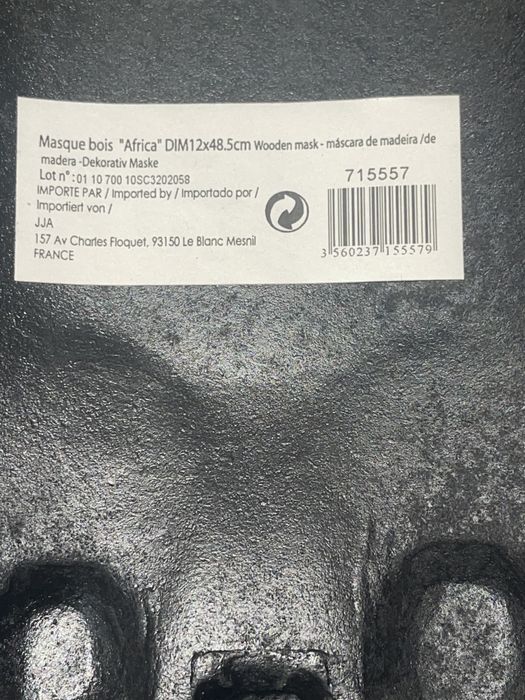 Máscara de madeira “AFRICA” (para parede)