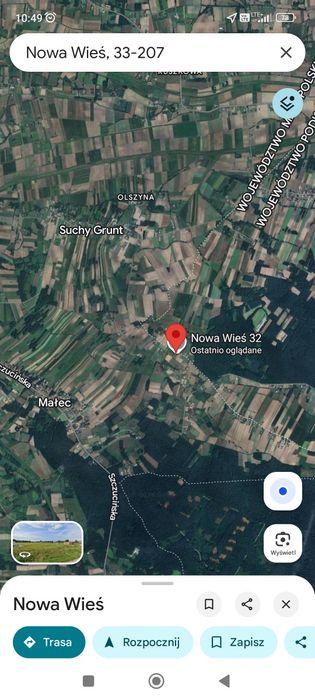 Działka 20a WZ woda prąd Małec Małopolska/Podkarpackie