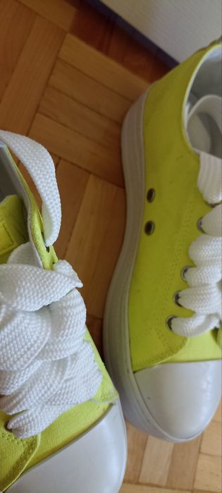 Trampki tenisówki Guess neonowo żółte 40