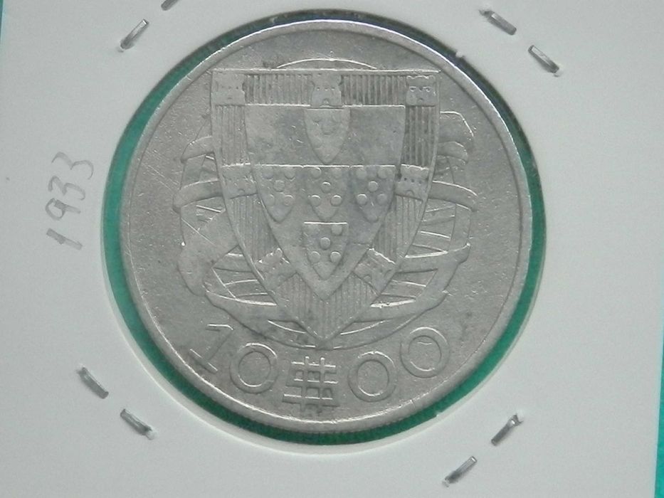 1403 - República: 10$00 escudos 1933 prata, por 29,00