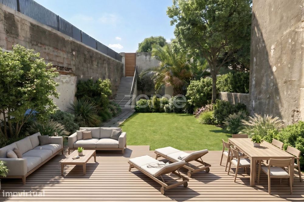 Apartamento T1+1 novo, com jardim, em Aldoar.