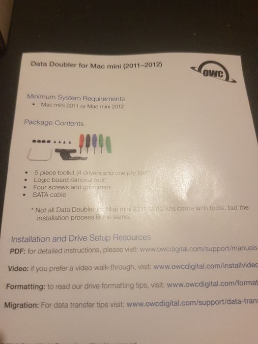 Owc data doubler mac mini