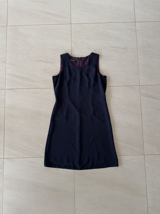 Donna Ricco sukienka ciemno granatowa dwuwarstwowa