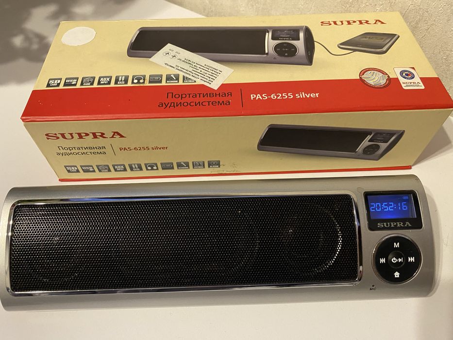 Портативна аудіосистема SUPRA PAS-6255 silver