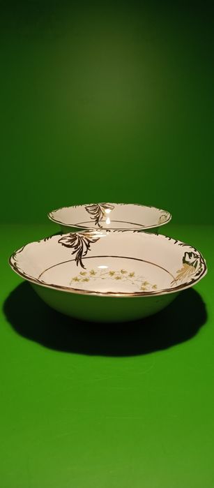 Misy sałatkowe pięknie złocone Wałbrzych PRL