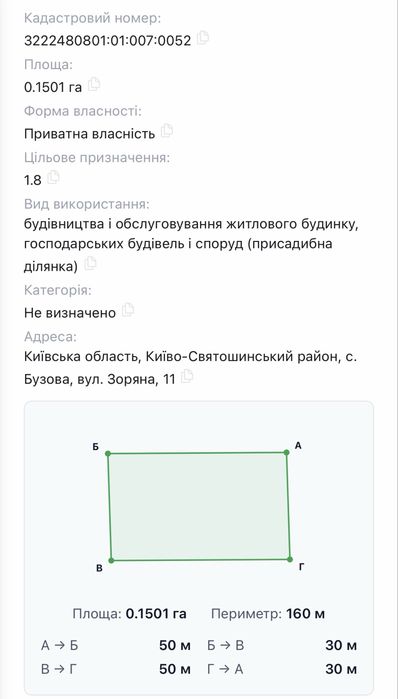 Продаж земельної ділянки 15 соток Бузова вул. Зоряна, 11 | Центральна вулиця