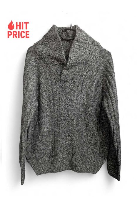 J Hampton and Sons ciepły kardigan szary z wełną rozm. S