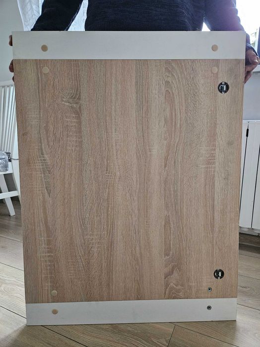 Duże Lustro z motywem drewna