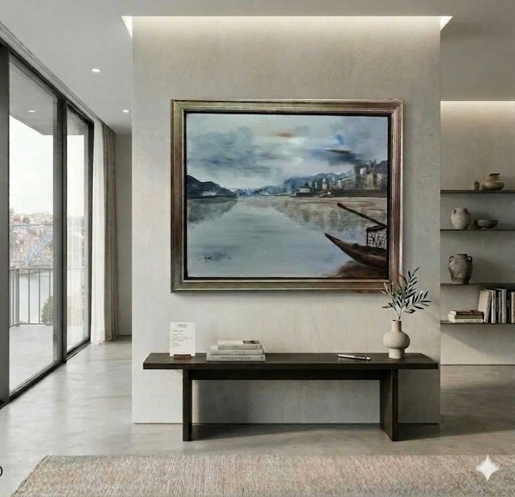 Pintura original a Acrilico s/tela de José Barbosa 81x100 cm c/moldura