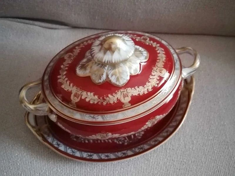 Travessa e Terrina Pequena Vista Alegre Decoração Liras