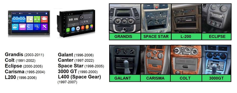 (NOVO) Rádio 2DIN 7" • MITSUBISHI • Diversos Modelos • Android GPS