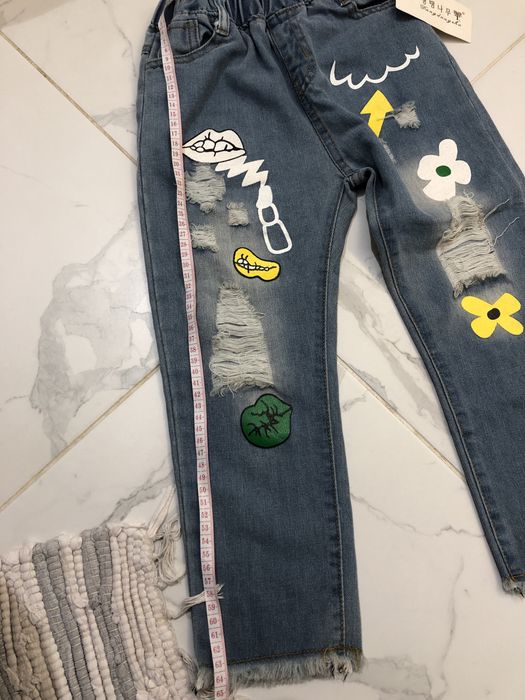 Джинсы на девочку на резинке