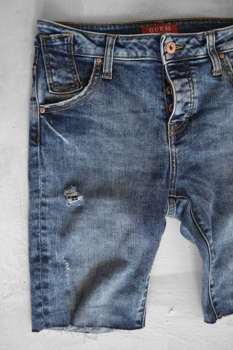 jeansowe bermudy Guess szorty z wysokim stanem S/M
