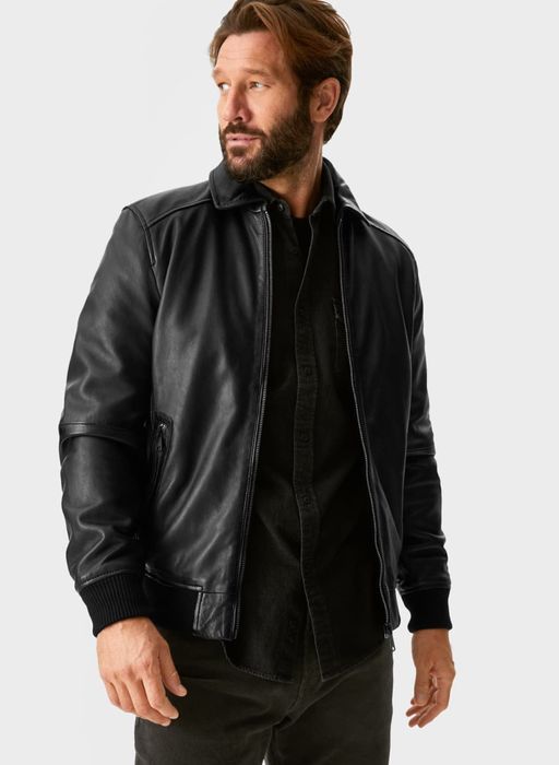 C&A Куртка Натуральна шкіра чорна Нова! Оригінал Бренд Бомбер кожаная