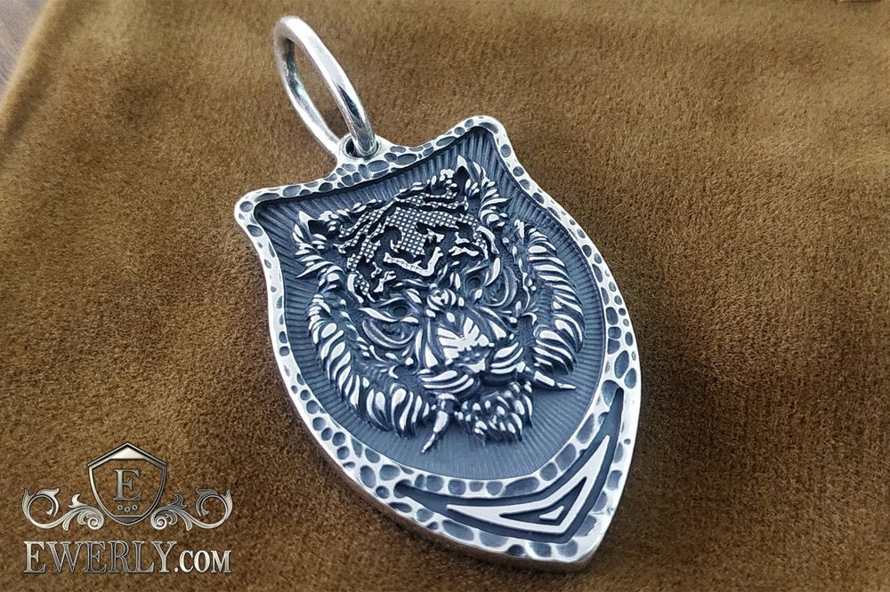 Серебряная подвеска тигр, авторская, эксклюзив. Срібний підвіс, оберіг