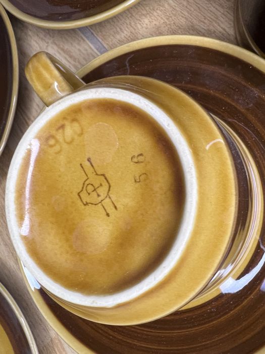 Porcelit Pruszków filiżanki do herbaty ze spodkami z metkami B8025