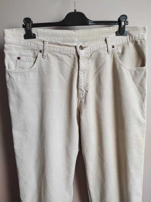 Sztruksy męskie Lee W38 L32 XL kremowe ecru