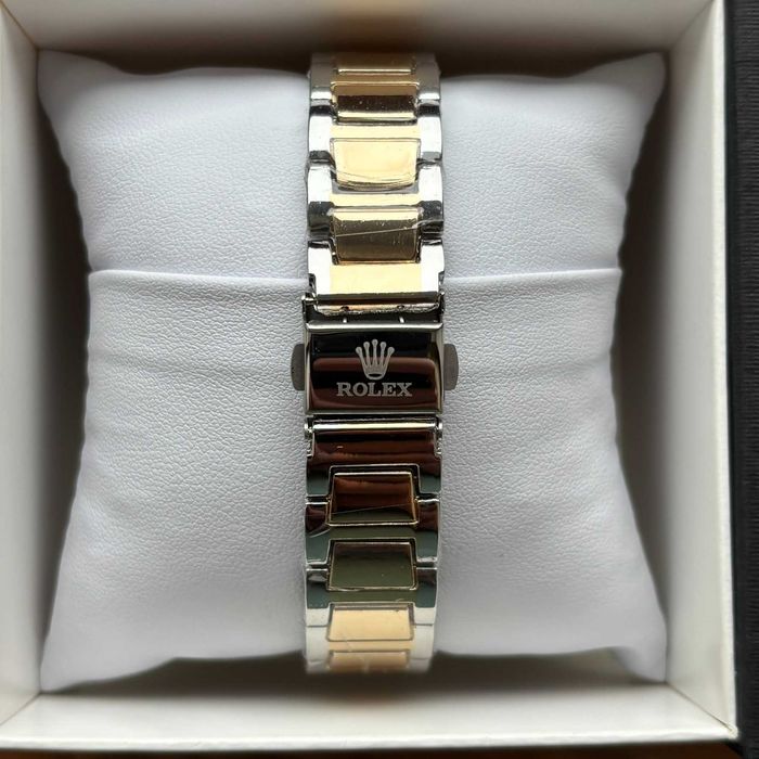 Топ! Жіночий годинник Rolex на браслеті комбінованого кольору з датою