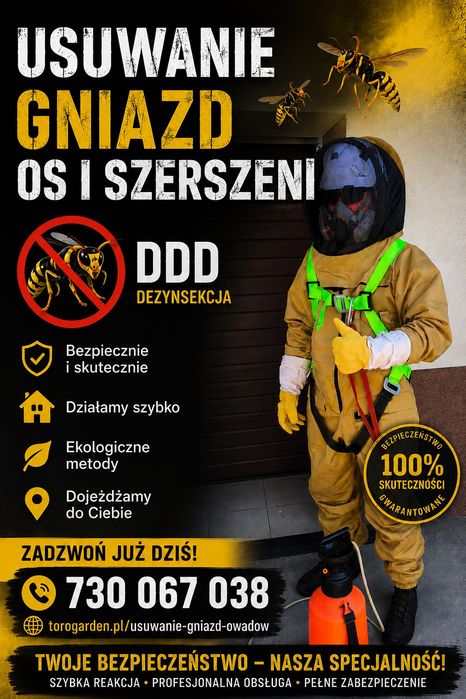 Usuwanie likwidacja  gniazd os szerszeni