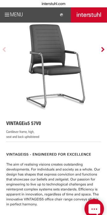 Cadeira de escritorio executivo/vistante em pele