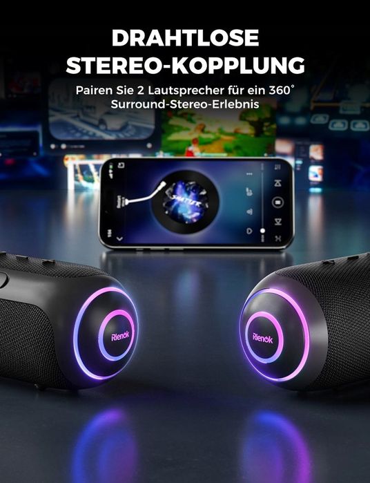 Głośnik Przenośny Łazienkowy Bluetooth Wodoodporny